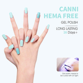 CANNI Mint Green Gel Nail Polish applied on nails