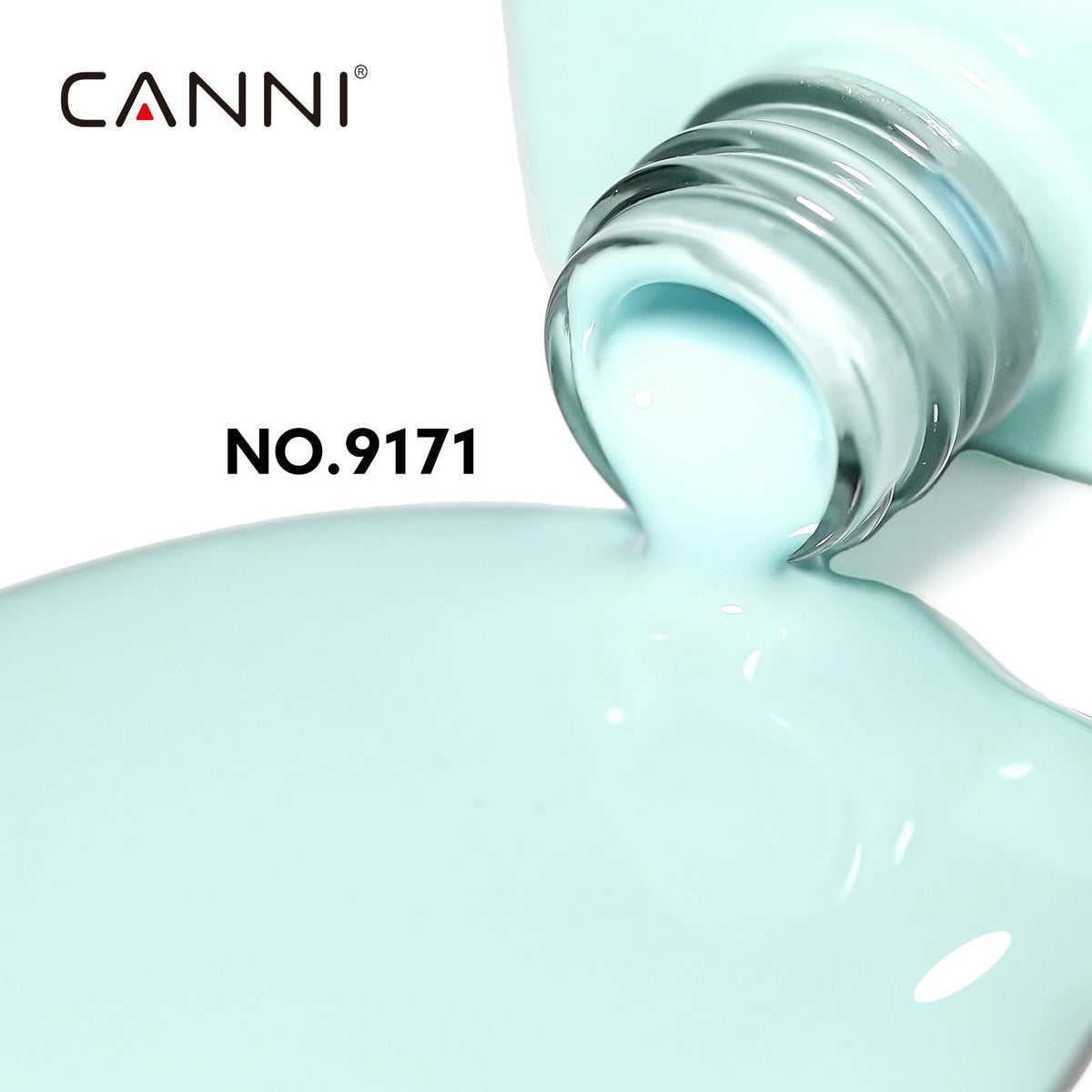 CANNI Mint Green Gel Nail Polish bottle side view
