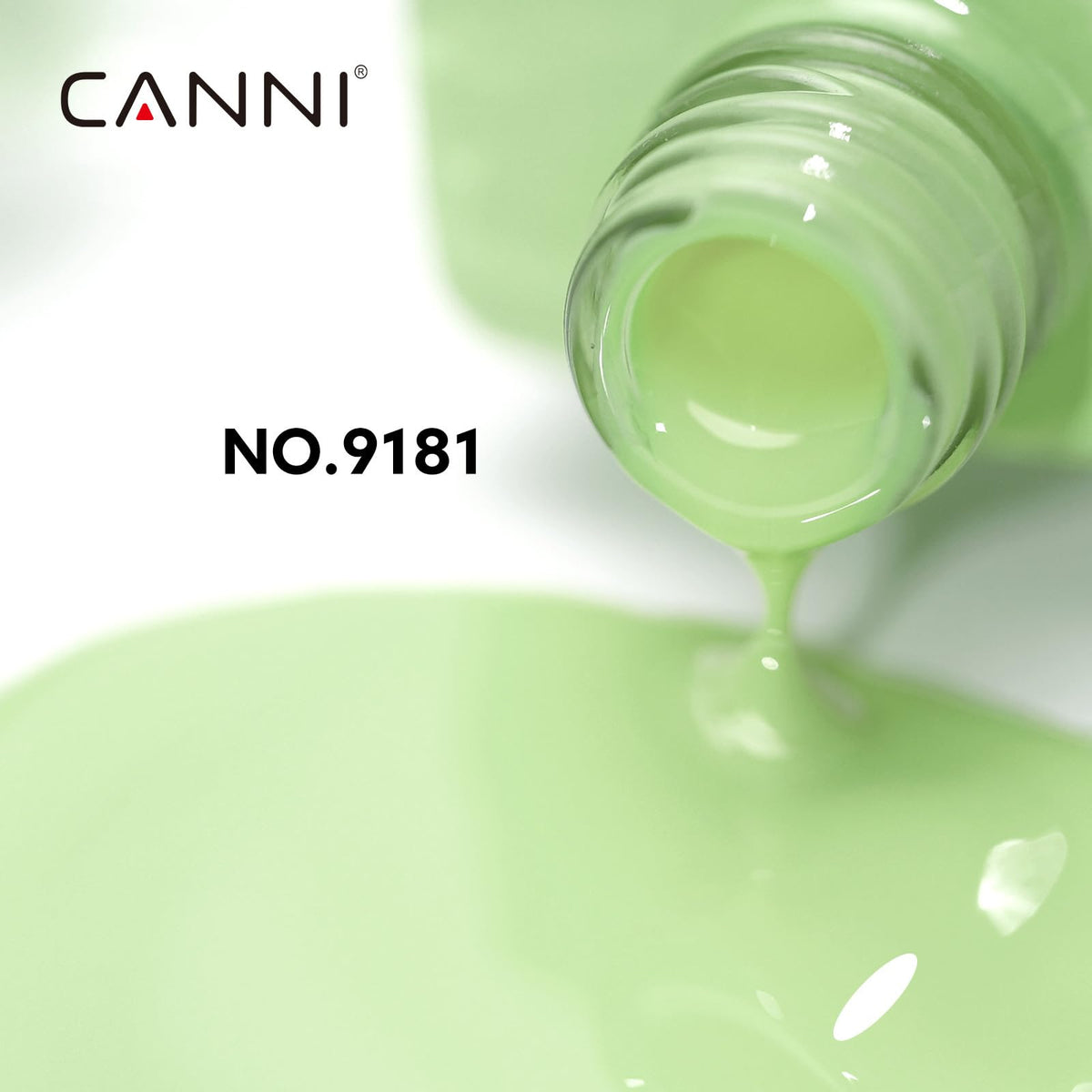 CANNI Mint Green Gel Nail Polish bottle side view