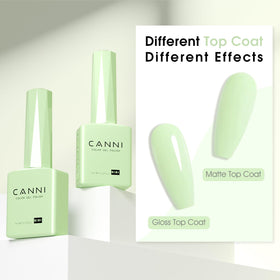 CANNI Mint Green Gel Nail Polish with top coat and base coat