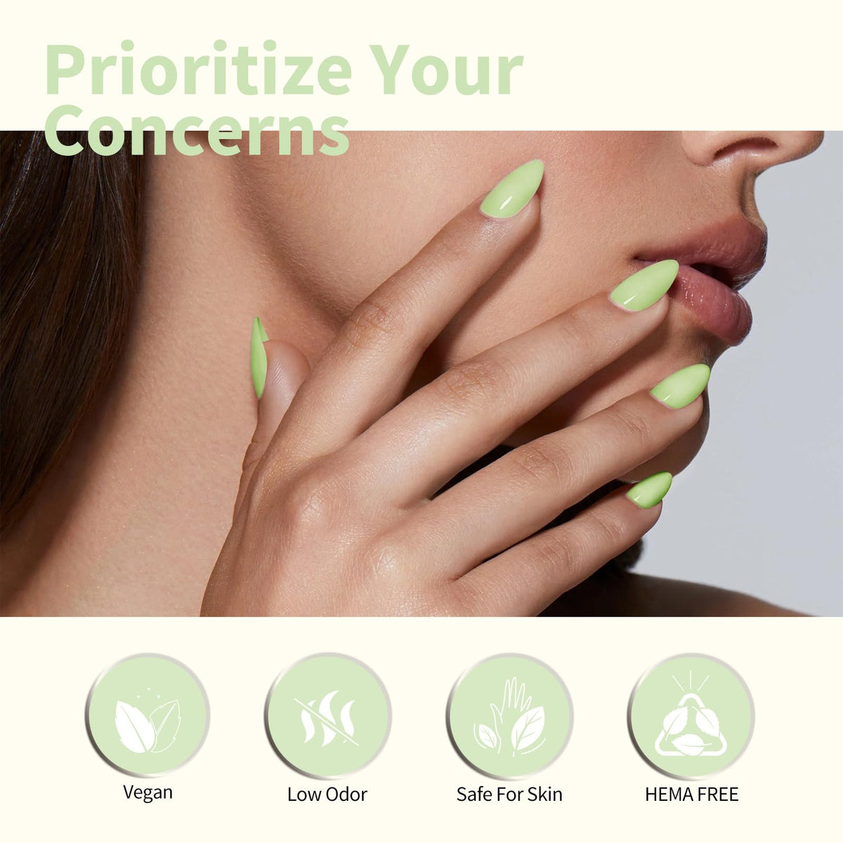 CANNI Mint Green Gel Nail Polish with UV lamp