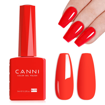 CANNI Neon Orange Gel Nail Polish 9ml front view