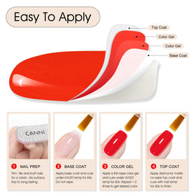 CANNI Neon Orange Gel Nail Polish 9ml with nail art tools