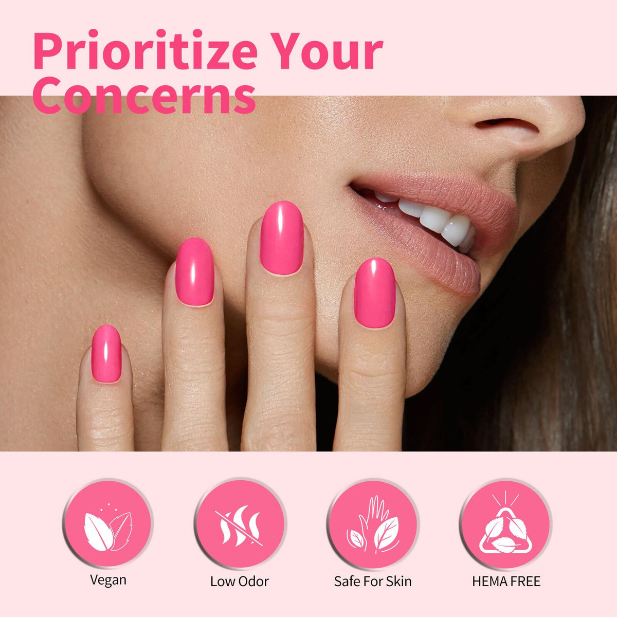 CANNI Neon Pink Gel Nail Polish in a nail art setup