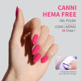 CANNI Neon Pink Gel Nail Polish with UV lamp