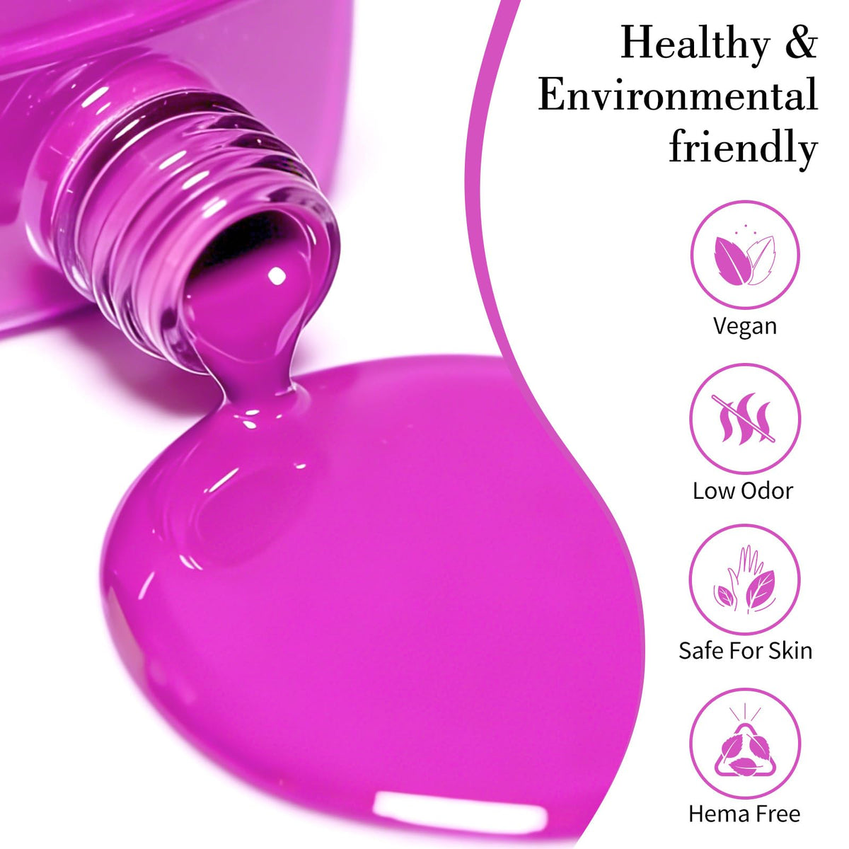CANNI Neon Purple Pink Gel Nail Polish 9ml bottle with brush