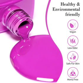 CANNI Neon Purple Pink Gel Nail Polish 9ml bottle with brush