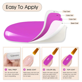 CANNI Neon Purple Pink Gel Nail Polish 9ml close-up of brush