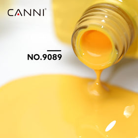 CANNI Neon Yellow Gel Polish application on nails