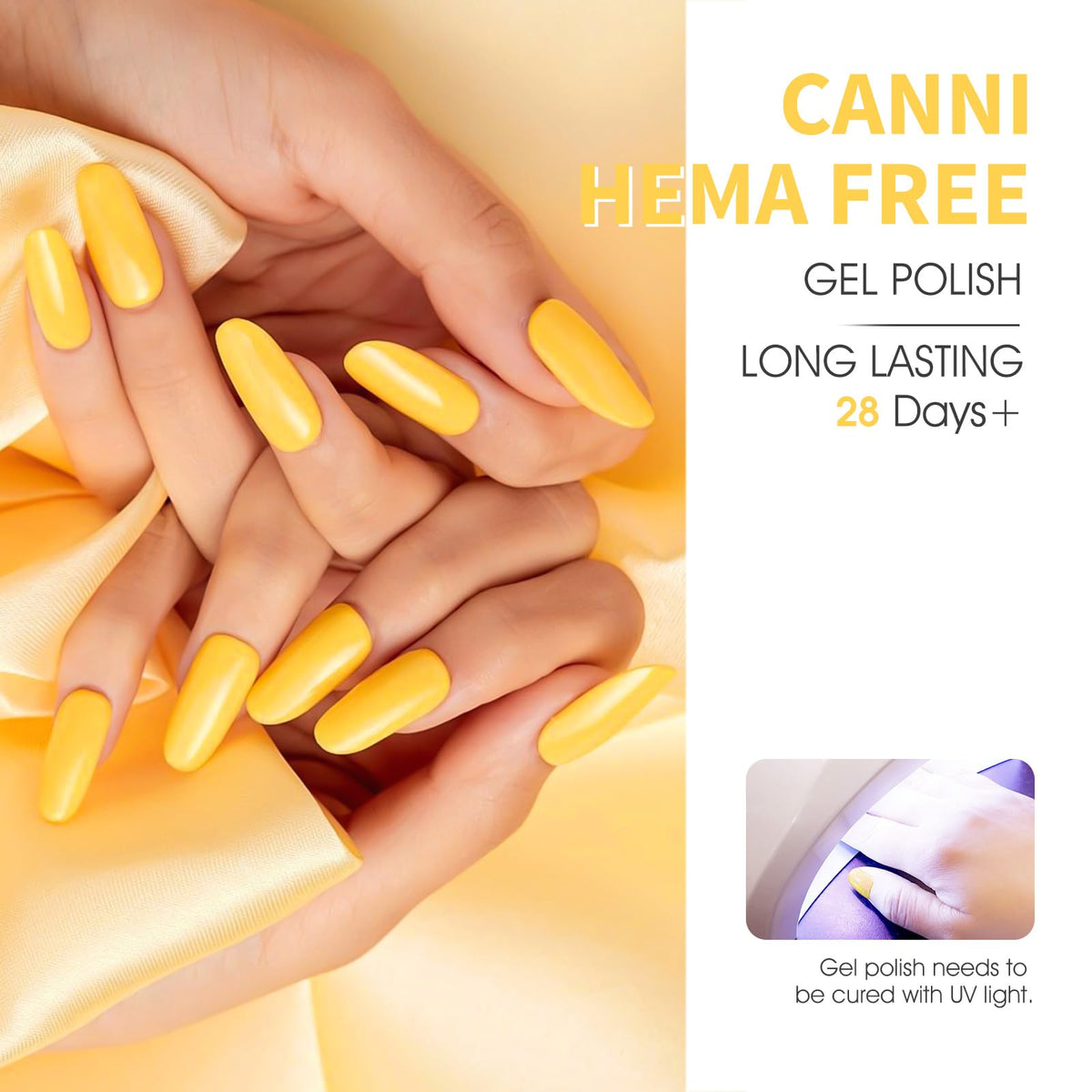 CANNI Neon Yellow Gel Polish bottle with vibrant yellow colour