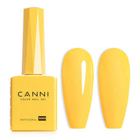 CANNI Neon Yellow Gel Polish front view with colour-coded bottle
