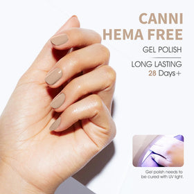 CANNI Nude Gel Nail Polish Light Brown application on nails
