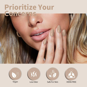 CANNI Nude Gel Nail Polish Light Brown in a nail care setup