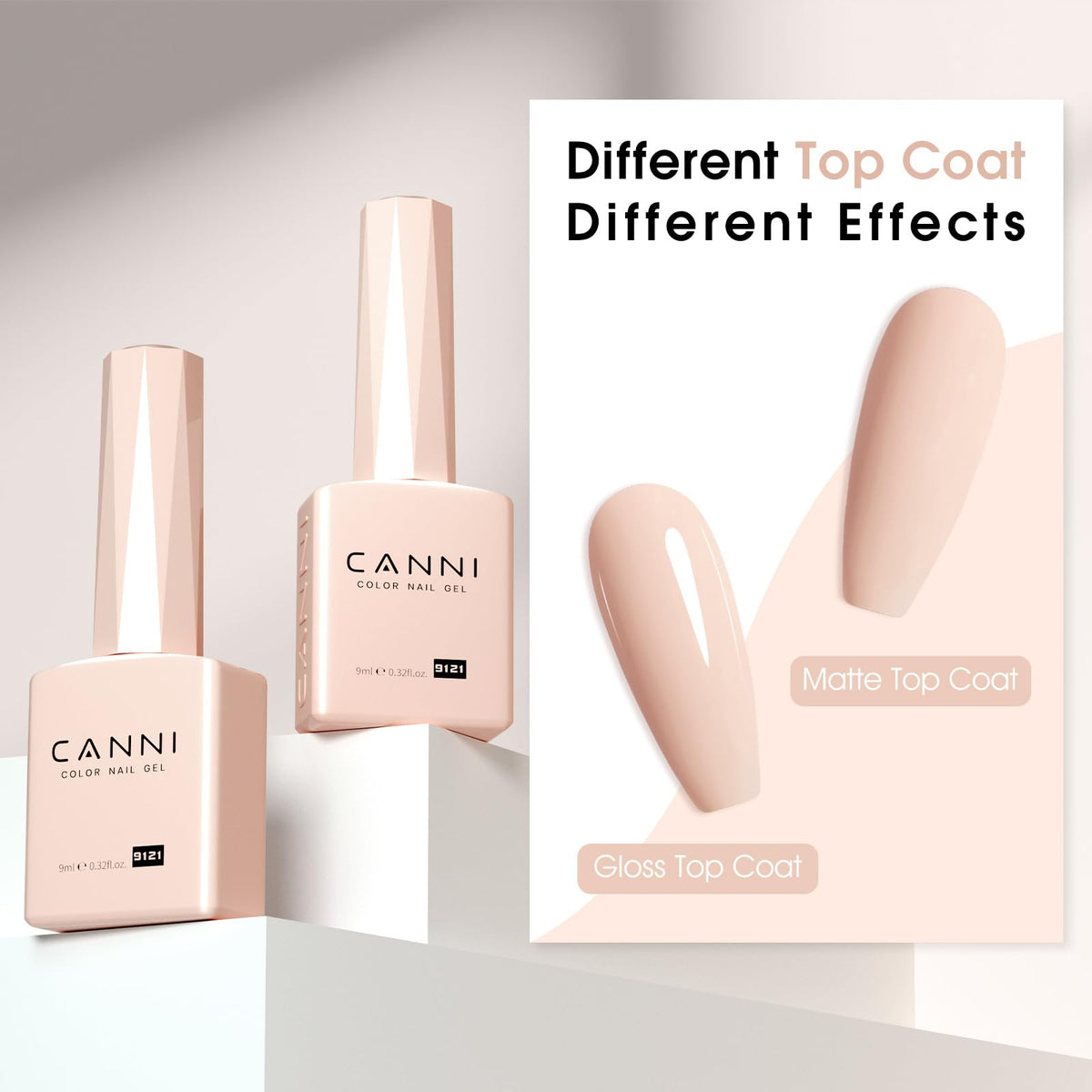 CANNI Nude Pink Gel Nail Polish 9ml close-up of brush