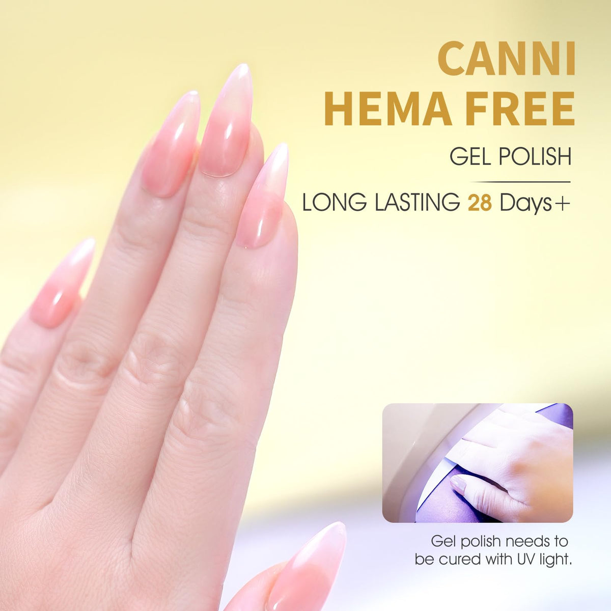 CANNI Nude Pink Gel Nail Polish close-up of glossy finish