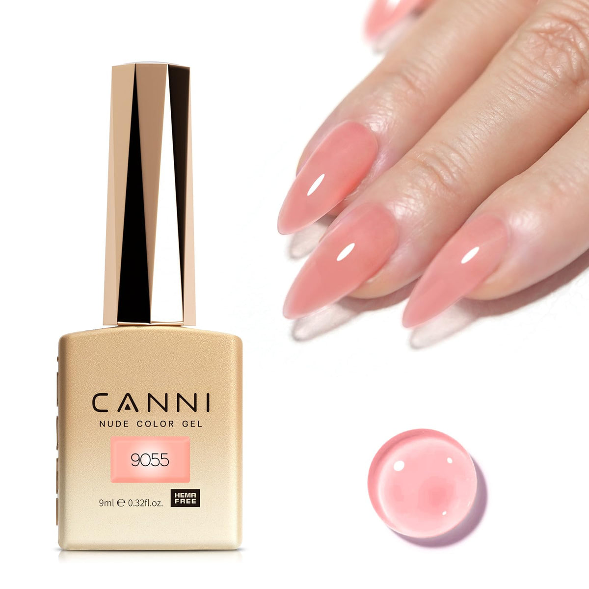 CANNI Nude Pink Gel Nail Polish front view in colour bottle