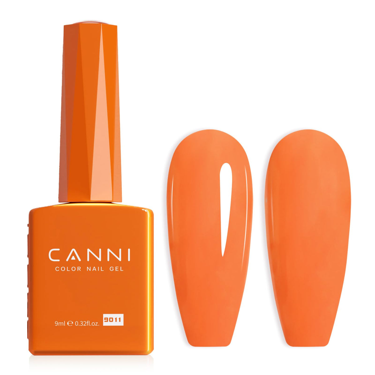 CANNI Orange Gel Nail Polish front view with bright orange colour