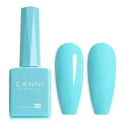 CANNI Pastel Blue Gel Nail Polish front view in colour bottle