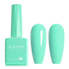 CANNI Pastel Green Gel Nail Polish front view with sage light green colour