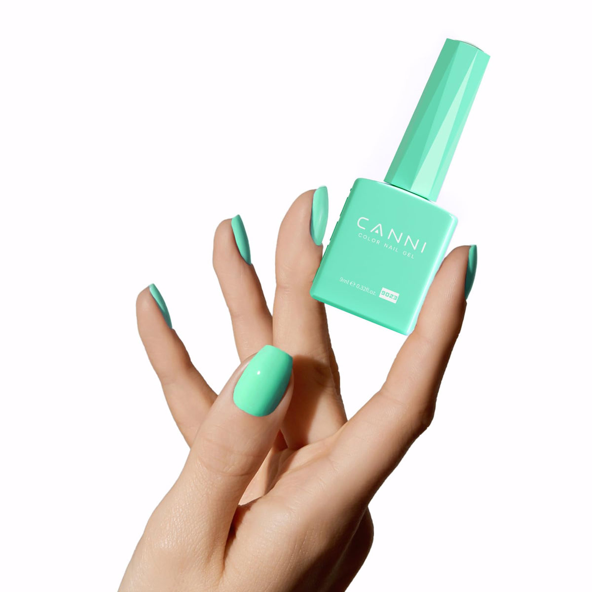 CANNI Pastel Green Gel Nail Polish swatch on nail