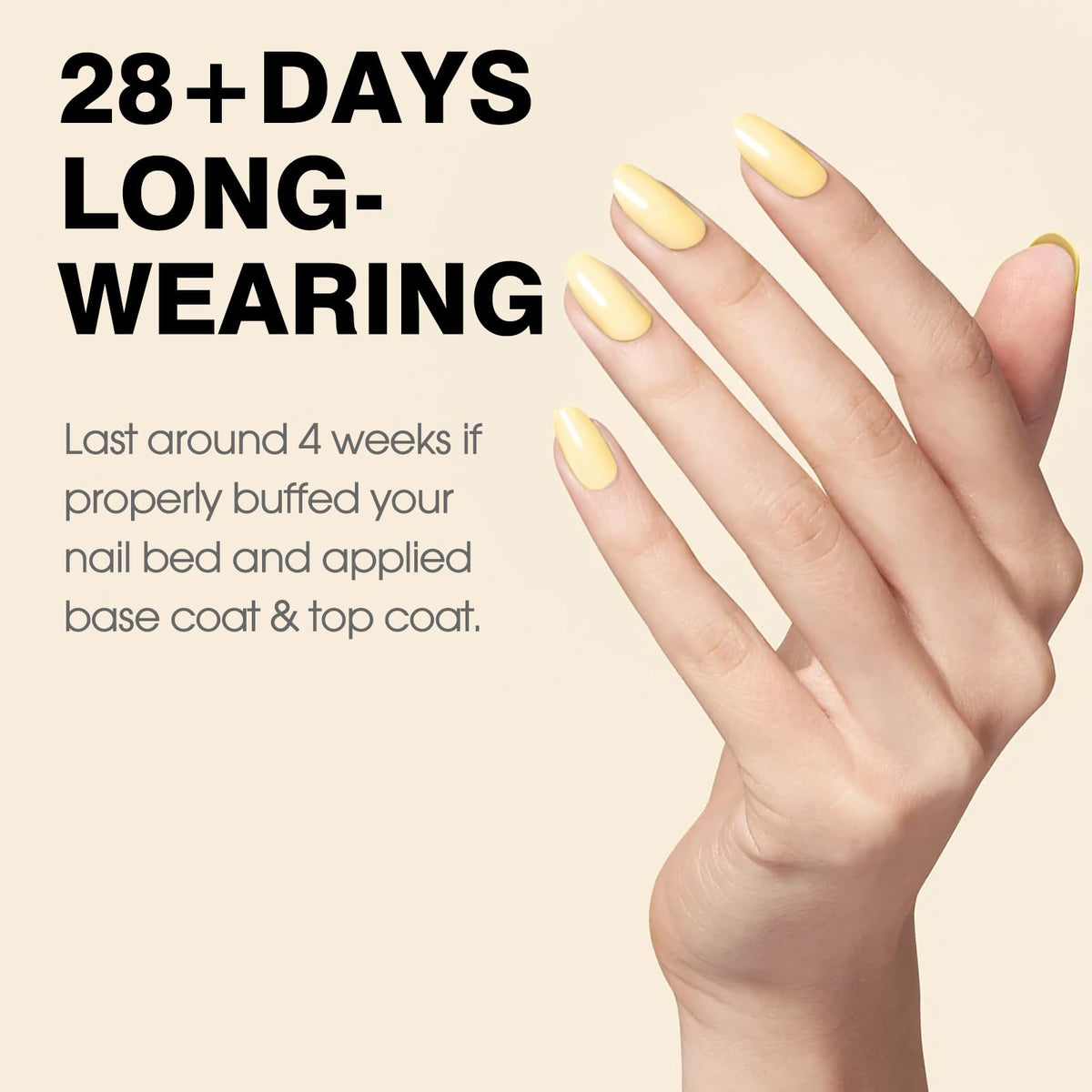 CANNI Pastel Yellow Gel Nail Polish 9ml on nails