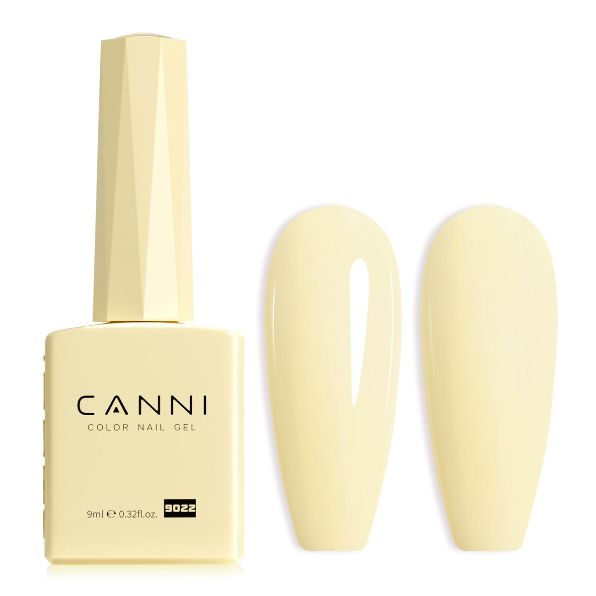 CANNI Pastel Yellow Gel Nail Polish front view in colour bottle