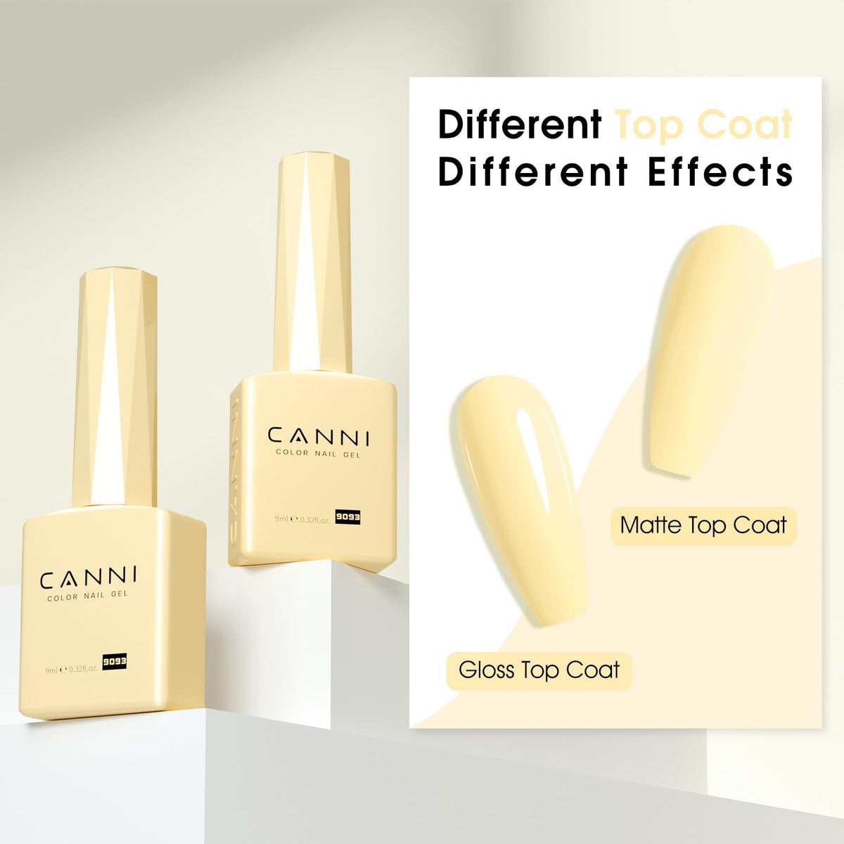 CANNI Pastel Yellow Gel Nail Polish glossy finish