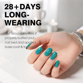 CANNI Persian Green Blue Gel Nail Polish applied on nails