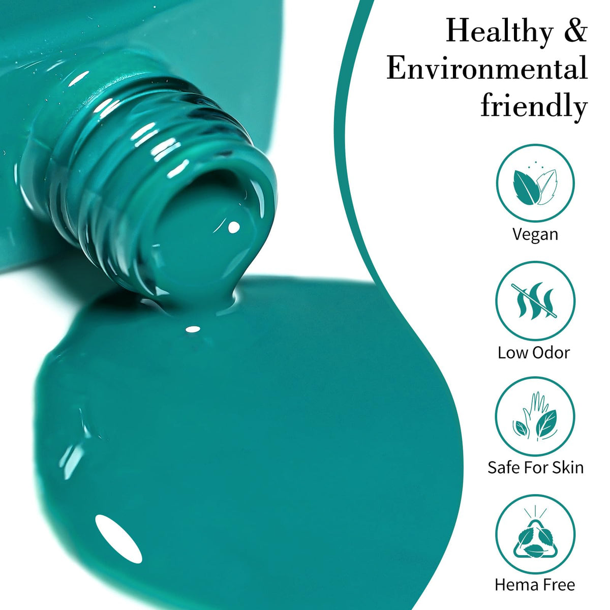 CANNI Persian Green Blue Gel Nail Polish bottle side view