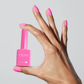 CANNI Pink Gel Nail Polish with glossy finish on nails