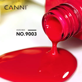 CANNI Red Gel Nail Polish application on nails