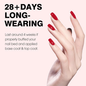 CANNI Red Gel Nail Polish application on nails