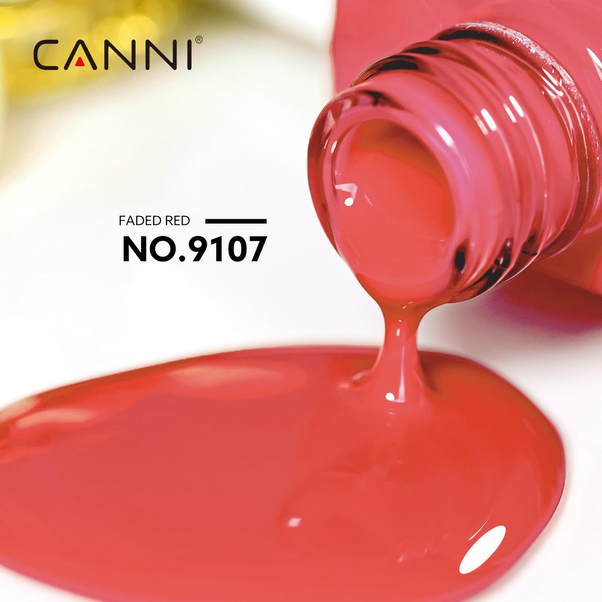 CANNI Red Gel Nail Polish bottle showing high gloss finish