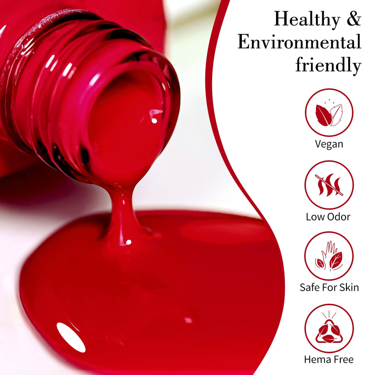 CANNI Red Gel Nail Polish bottle side view