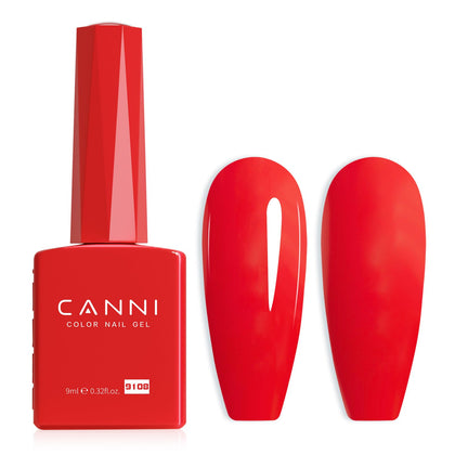 CANNI Red Gel Nail Polish bright red bottle front view
