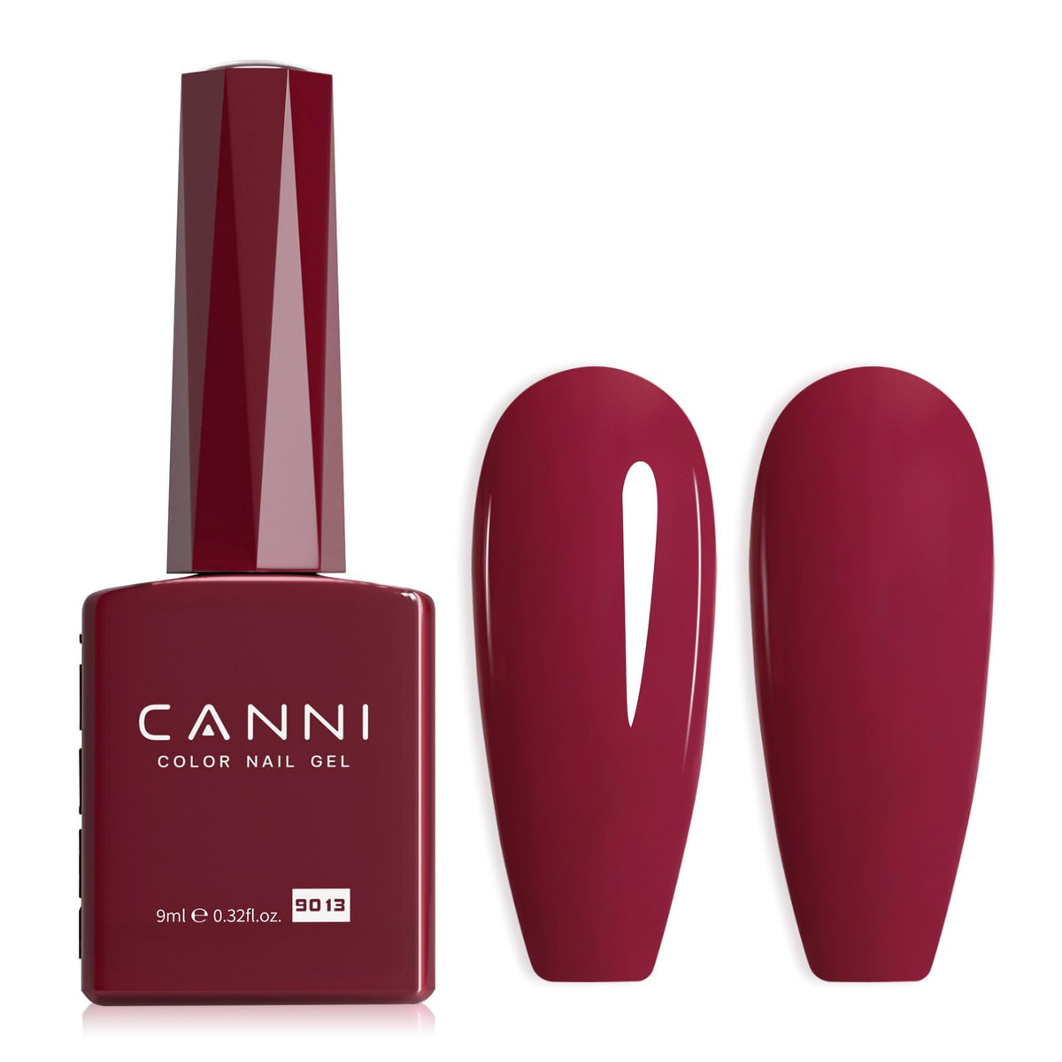 CANNI Red Gel Nail Polish dark red bottle front view