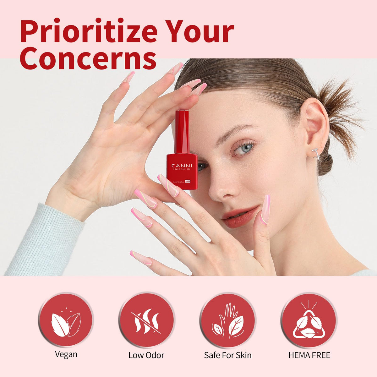 CANNI Red Gel Nail Polish packaging with product details
