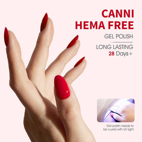 CANNI Red Gel Nail Polish with UV lamp curing