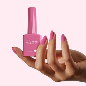 CANNI Red Pink Gel Nail Polish close-up of brush