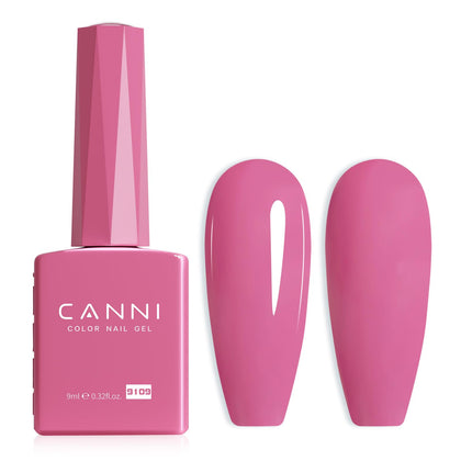 CANNI Red Pink Gel Nail Polish front view with colour bottle