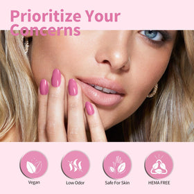 CANNI Red Pink Gel Nail Polish on a manicure table