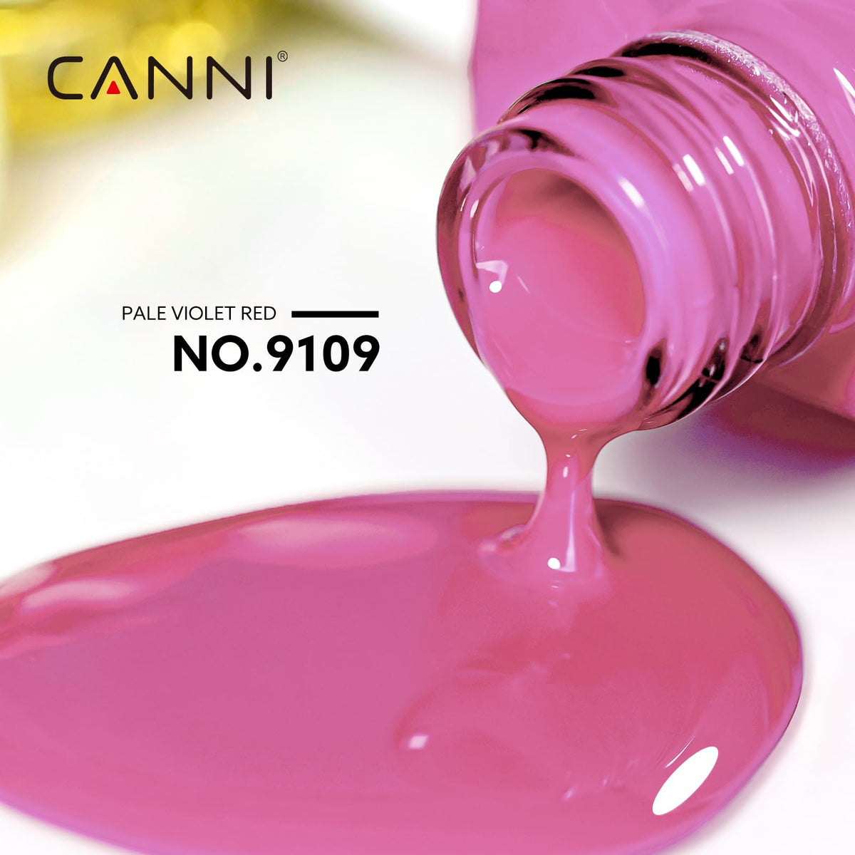 CANNI Red Pink Gel Nail Polish swatch on nails