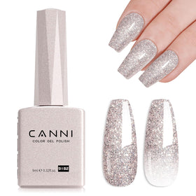 CANNI Rose Grey Glitter Gel Nail Polish 9ml front view