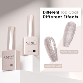 CANNI Rose Grey Glitter Gel Nail Polish 9ml on a nail art display