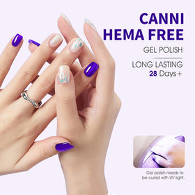 CANNI Royal Blue Gel Nail Polish with UV lamp for curing