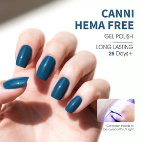 CANNI Royal Deep Blue Gel Nail Polish application process on nails
