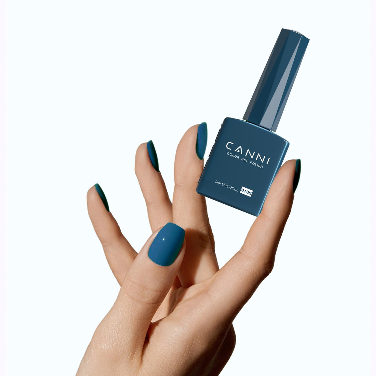 CANNI Royal Deep Blue Gel Nail Polish with base and top coat