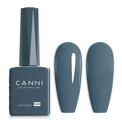 CANNI Slate Blue Gel Nail Polish front view with colour bottle