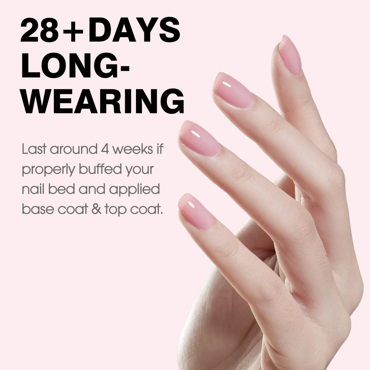 CANNI Soft Pink Jelly Gel Nail Polish 9ml applied on nails