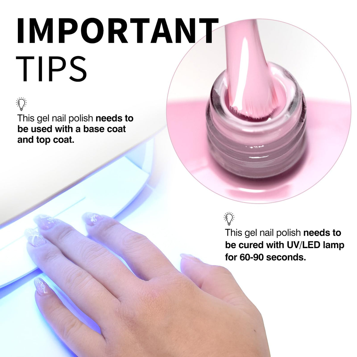 CANNI Soft Pink Jelly Gel Nail Polish 9ml in use for nail art